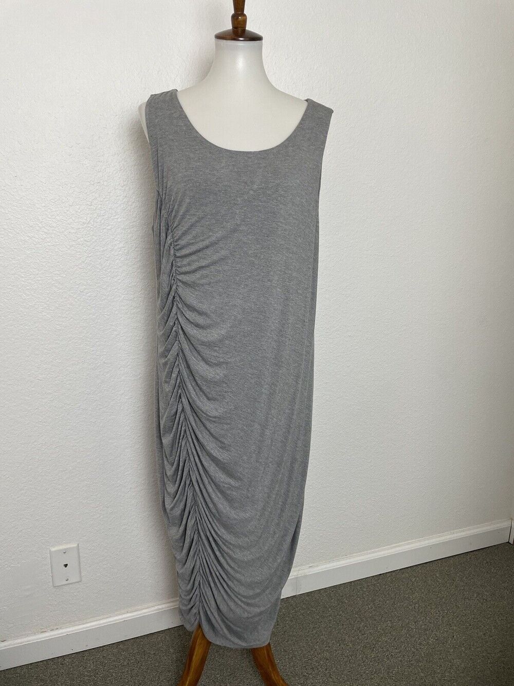 Torrid Midi Dress Ruched Stretch Knit Bodycon